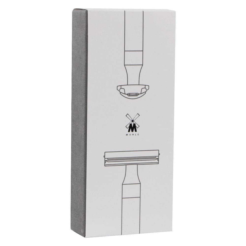 MÜHLE Rocca Traditional Safety Razor - Jet Black Closed Comb Safety Razor - Black Stainless Steel Handle