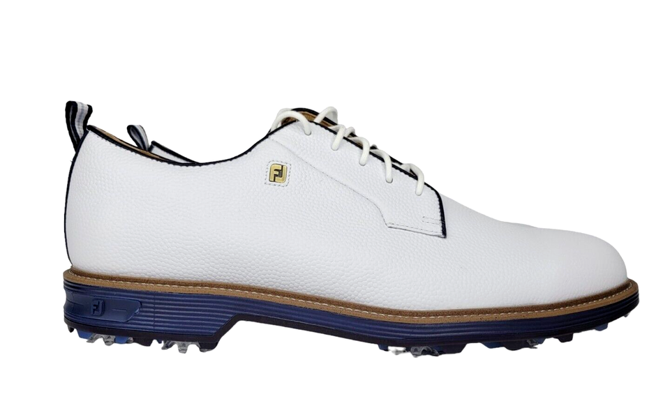 NEW 2024 FootJoy Dryjoys Premiere Series Field Golf Shoes, White Navy 10.5 M