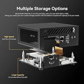 Mini Pc for ASUS ExpertCenter PN52, AMD Ryzen 9 5900HX(8C16T, Up to 4.6GHz), 32GB DDR4 RAM & 1TB PCIe SSD, Windows 11 Pro Mini Desktop Computers 8K, 2 x USB 3.2 Type-C, 5 x USB 3.2, WiFi 6E, BT5.2