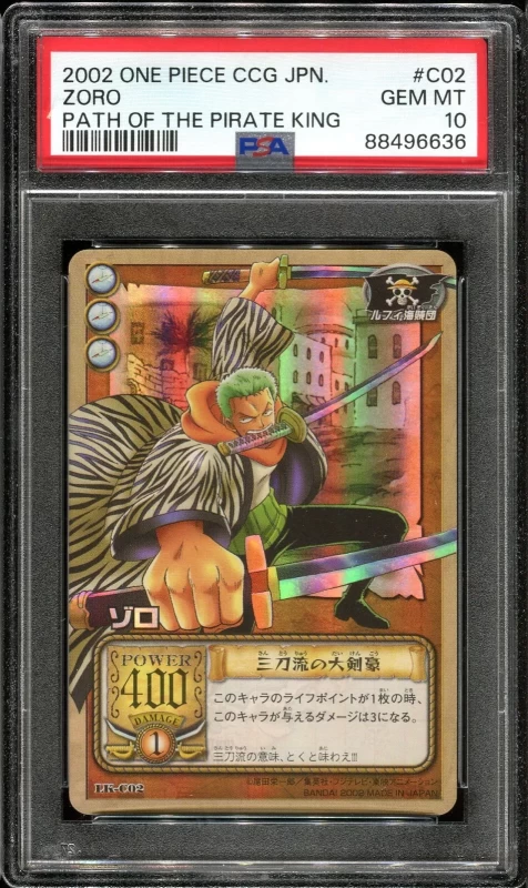 PSA 10 Zoro C02 Path of the Pirate King HOLO One Piece Card POP 2